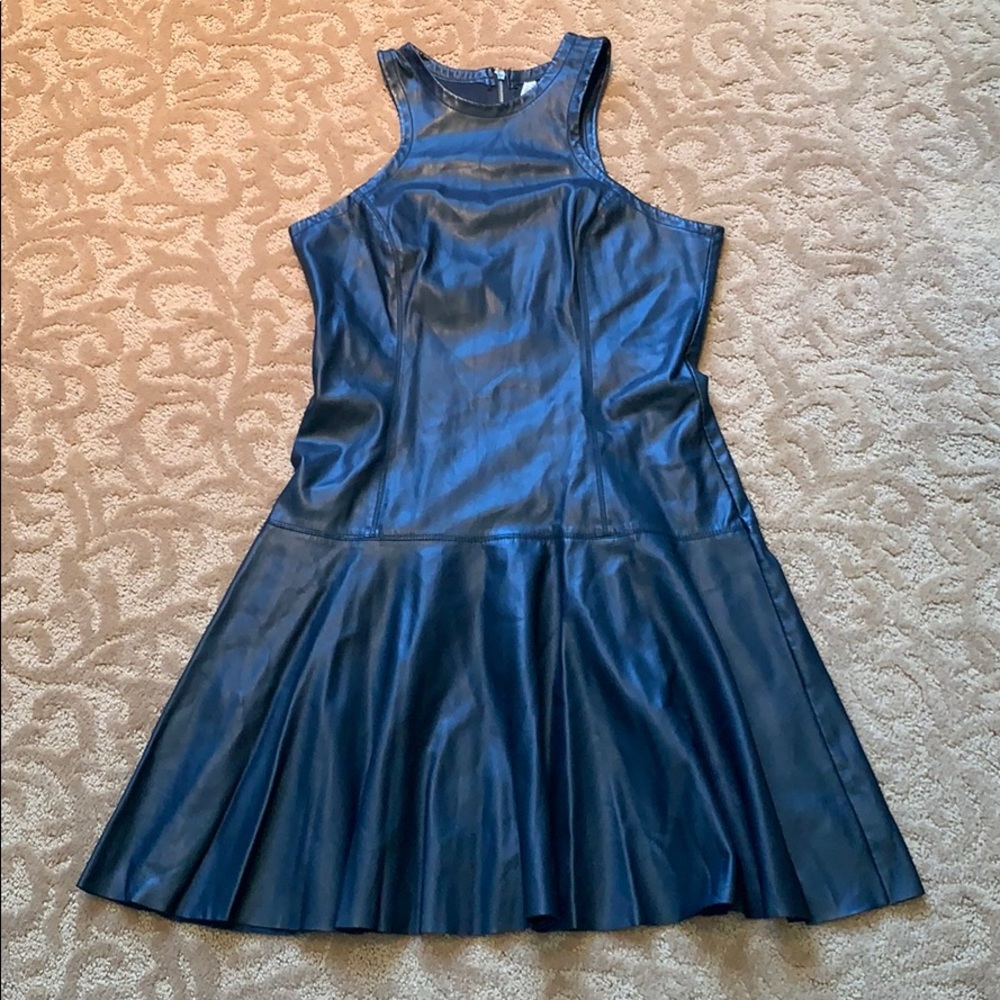 bbdakota leather black dress back zipper high back